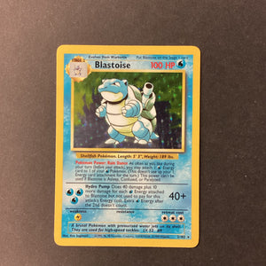 Pokemon Base Set 1 - Blastoise - 2/102 - Used Rare Holo Card