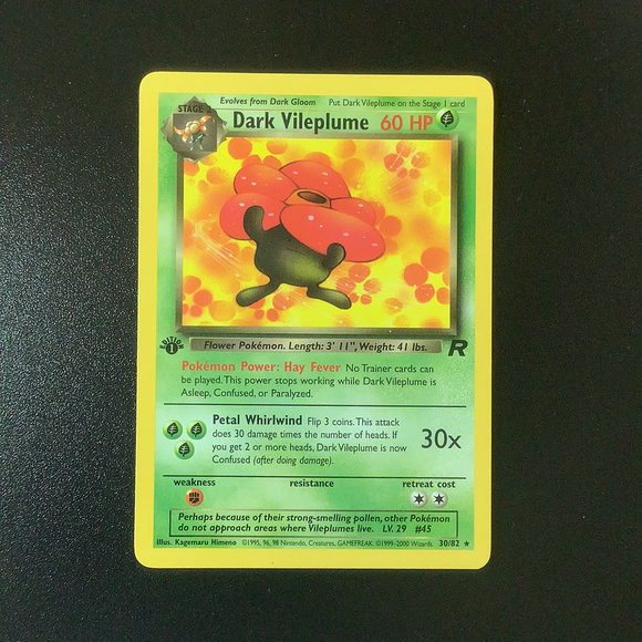 Pokemon Team Rocket - Dark Vileplume 1st Edition - 030/82-011440 - As New Rare card