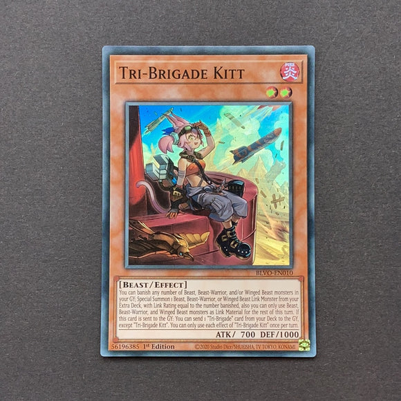 Yu-Gi-Oh! Tri-Brigade Kitt BLVO-EN010 Super Rare 1st Edition Used