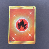 Pokemon Sun & Moon Burning Shadows - Fire Energy - 167/147 - Used Gold Secret Rare Holo Full Art Card
