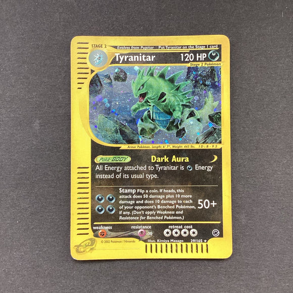 *Pokemon E Series Expedition Base Set - Tyranitar - 29/165 - Used Rare Holo Card