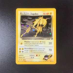 *Pokemon Gym Challenge - Rocket's Zapdos - 015/132*U-011001 - Used Holo Rare card