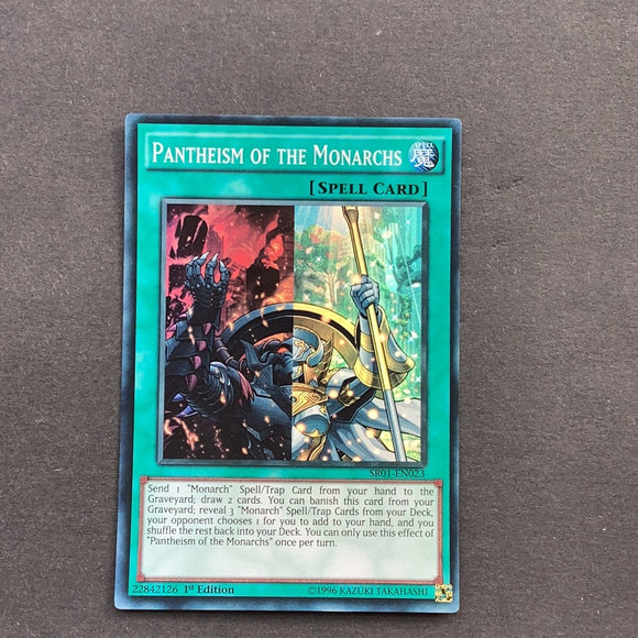 Yu-Gi-Oh! Pantheism of the Monarchs SR01-EN023 1st edition Super Rare Card Empire Yu-Gi-Oh! Pantheism of the Monarchs SR01-EN023 1st edition Super Rare Card Empire