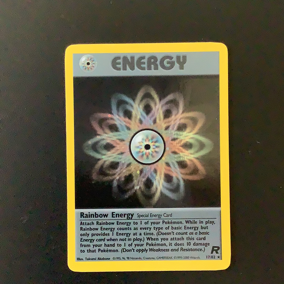 Pokemon Team Rocket - Rainbow Energy - 17/82 - Used Holo Rare card