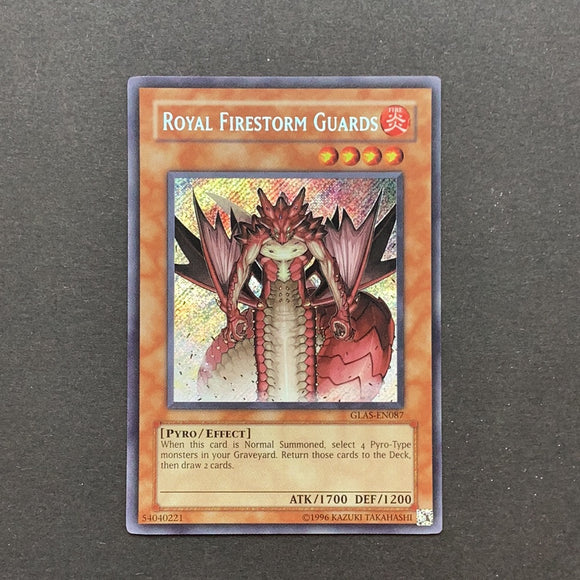 Yu-Gi-Oh Gladiators Assault - Royal Firestorm Guards - GLAS-EN087 - near mint Secret Rare card