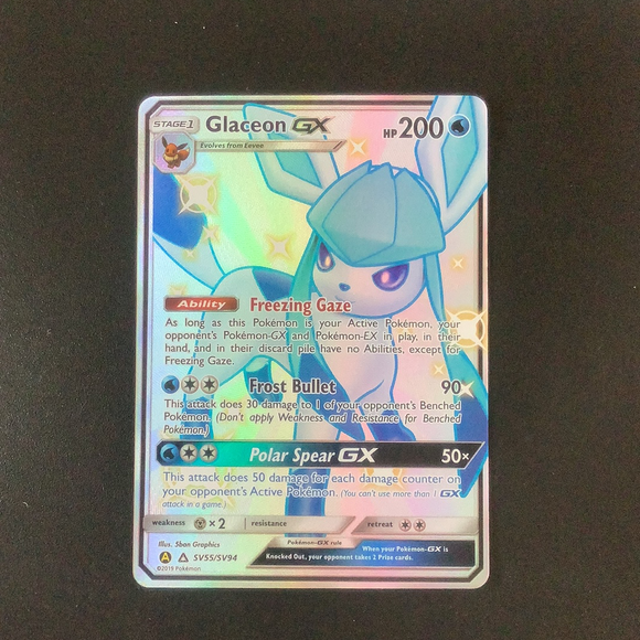 Pokemon Hidden Fates - Glaceon GX - SV55/SV94 - Used Holo Rare card