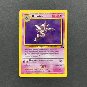 Pokemon Fossil - Haunter - 021/62*U - Used Rare card