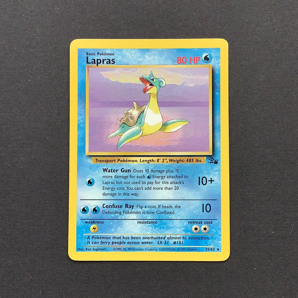 Pokemon Fossil - Lapras - 025/62*U - Used Rare card
