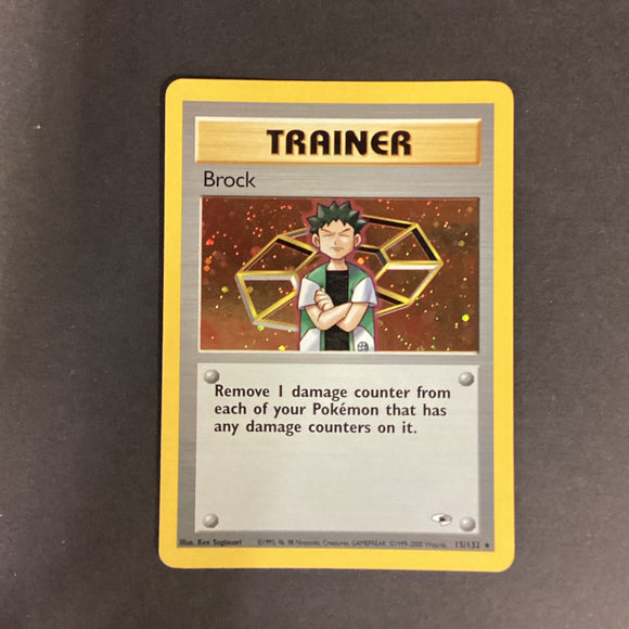 Pokemon Gym Challenge Gym Heroes - Brock - 15/132 - Used Rare Holo Car Card Empire Pokemon Gym Challenge Gym Heroes - Brock - 15/132 - Used Rare Holo Car Card Empire