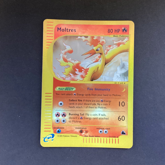 *Pokemon E Series Skyridge - Moltres - 21/144 - Used Rare Reverse Holo Card