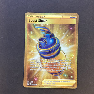 Pokemon Sword & Shield Evolving Skies - Boost Shake - 229/203 - As New Gold Secret Rare Holo Full Art Card