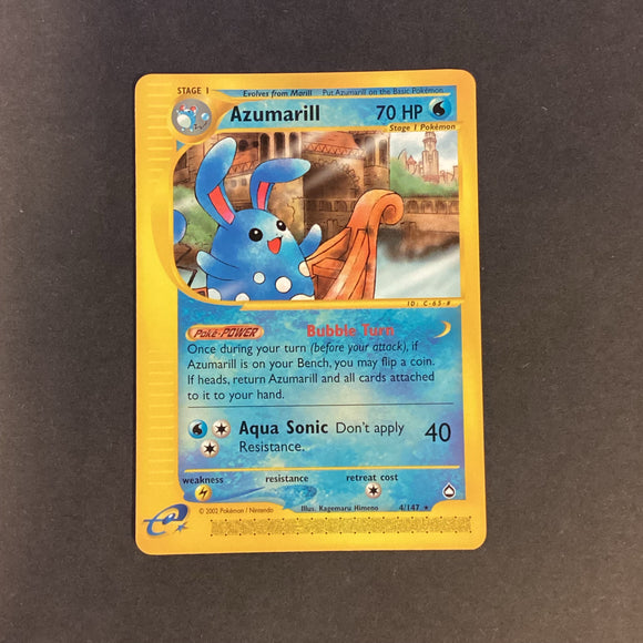 *Pokemon E Series Aquapolis - Azumarill - 4/147 - Used Rare Card