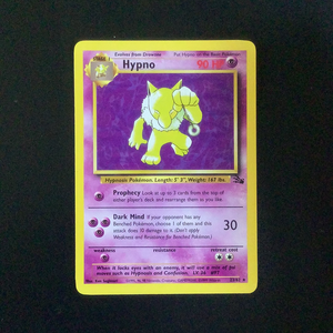 Pokemon Fossil - Hypno - 023/62*U - Used Rare card