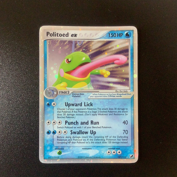 *Pokemon Ex: Unseen Forces - Politoed Ex - 107/115*U - Used Ex Rare card