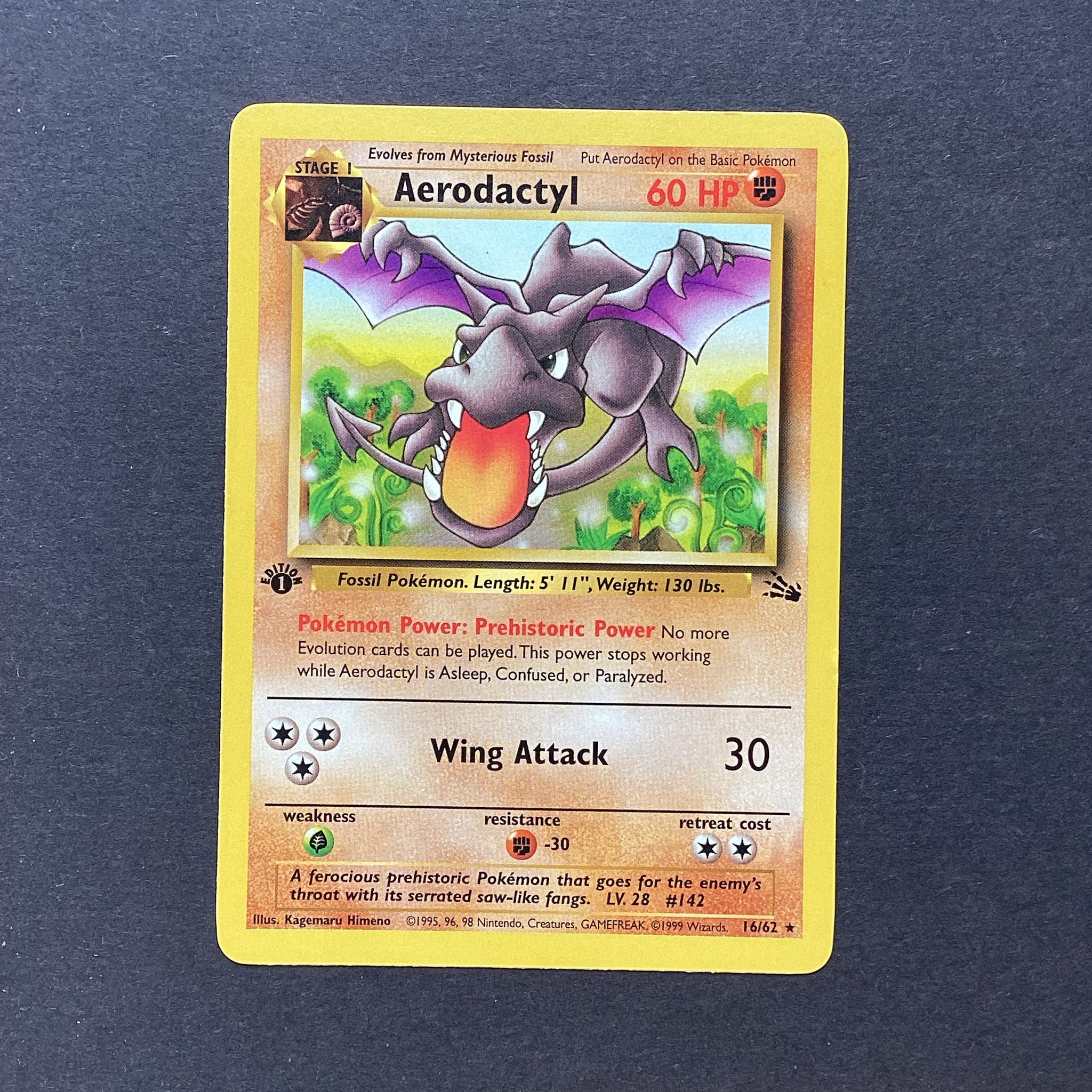 aerodactyl pokemon card 1995 Pokemon Fossil - Aerodactyl - 16/62