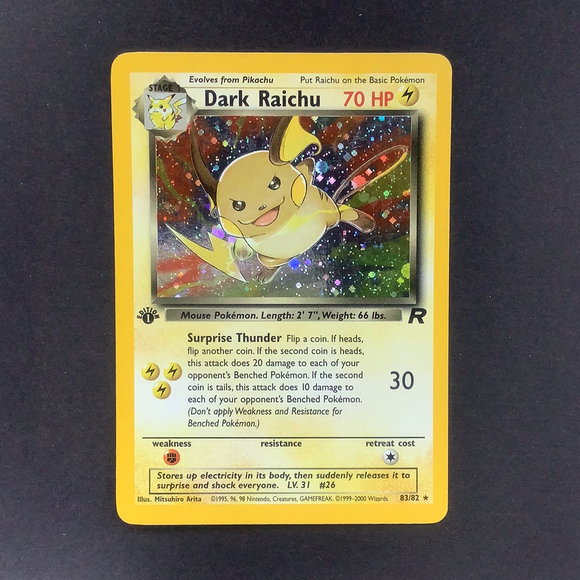 *Pokemon Team Rocket - Dark Raichu - 83/82 - Used Holo Rare card 1st Edition