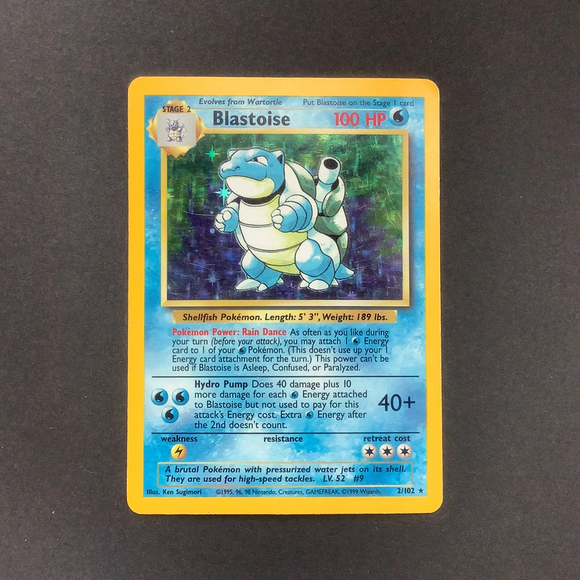 *Pokemon Base Set 1 - Blastoise - 002/102*u - Used Holo Rare card