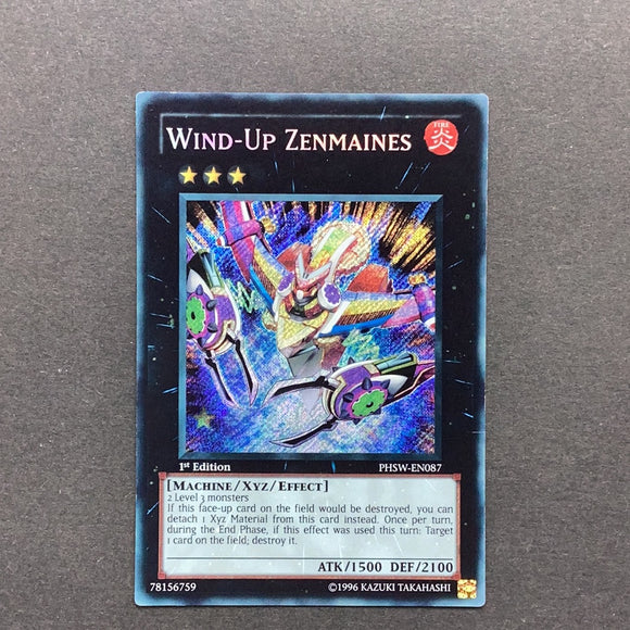 Yu-Gi-Oh! PHSW-EN087 Wind-Up Zenmaines Secret Rare Used Card 1st edition