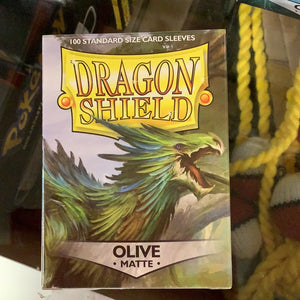 Dragon Shield - 100 Standard size card sleeves - Olive Matte