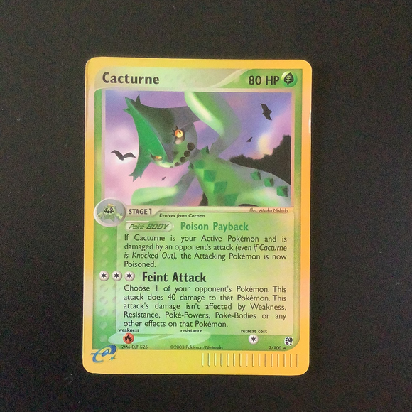 Pokemon EX Sandstorm - Cacturne - 002/100 - As New Reverse Holo card