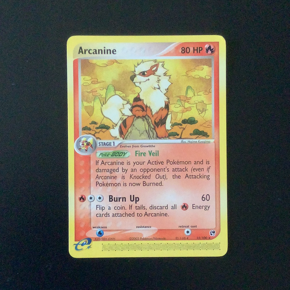 Pokemon EX Sandstorm - Arcanine - 015/100 - Used Rare card
