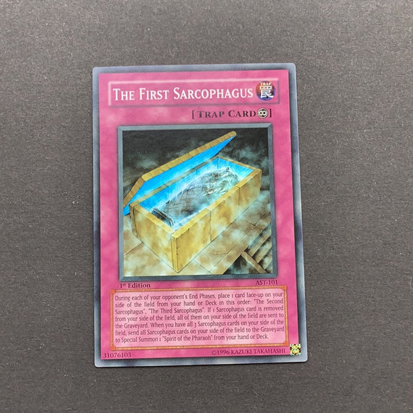 Yu-Gi-Oh Ancient Sanctuary - The First Sarcophagus - AST-101 - As New Super Rare card