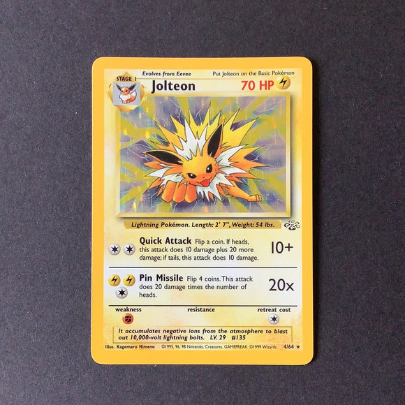 Pokemon Jungle - Jolteon - 004/64 - Used Holo Rare card
