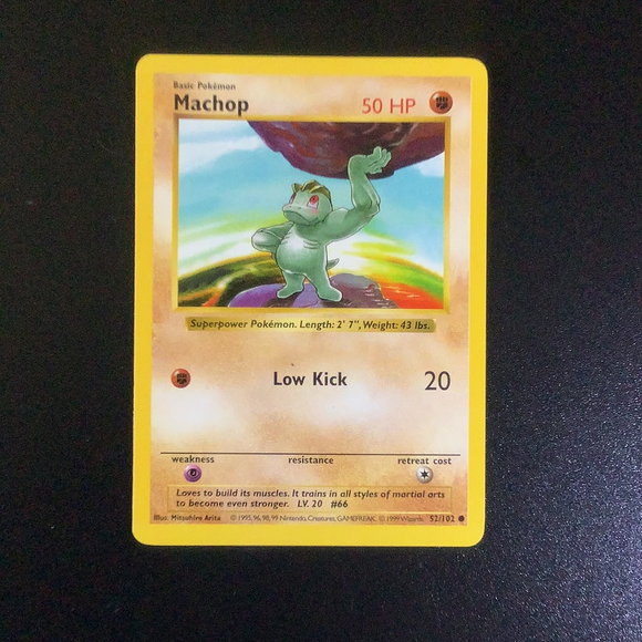 Pokemon Base 1 - Machop (Shadowless) - 052/102 - As New Common card