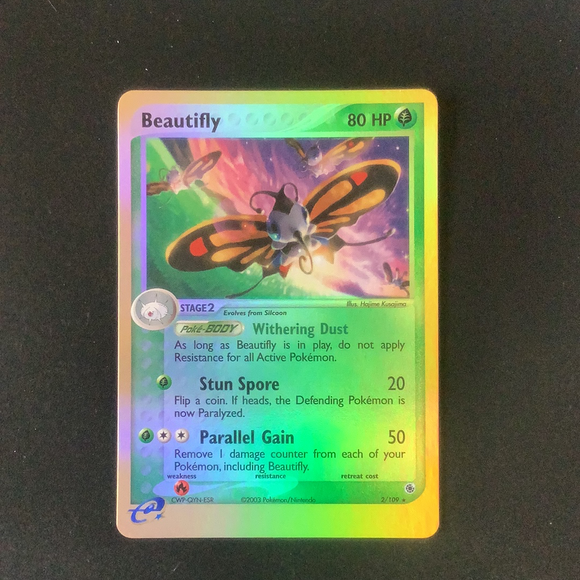 Pokemon EX Ruby & Sapphire - Beautifly - 002/109-011302 - As New Reverse Holo card