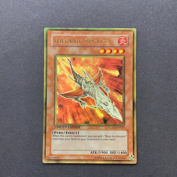 Yu-Gi-Oh Gold Series 2 -  Volcanic Rocket - GLD2-EN023*U - Used Gold Rare card