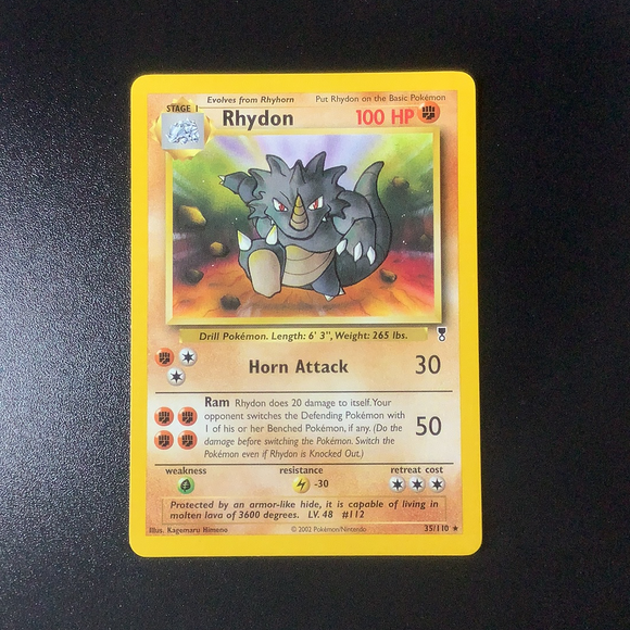 Pokemon Legendary Collection - Rhydon - 035/110 - As New Rare card