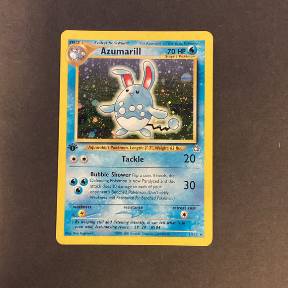 Pokemon Neo Genesis - Azumarill - 2/111 - Used Rare Holo Card Card Empire Pokemon Neo Genesis - Azumarill - 2/111 - Used Rare Holo Card Card Empire