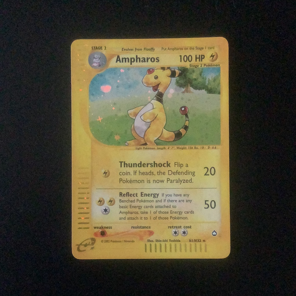 *Pokemon Aquapolis - Ampharos - H01/H32 - Used Holo Rare card
