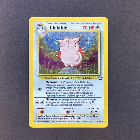 Pokemon Jungle - Clefable - 1/64 - Used Rare Holo Card Card Empire Pokemon Jungle - Clefable - 1/64 - Used Rare Holo Card Card Empire