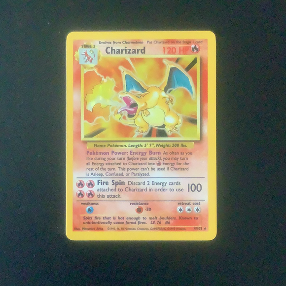 *Pokemon Base 1 - Charizard - 004/102*u - Used Holo Rare card