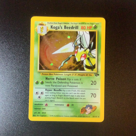 *Pokemon Gym Challenge - Koga's Beedrill - 009/132-011006 - New Holo Rare card