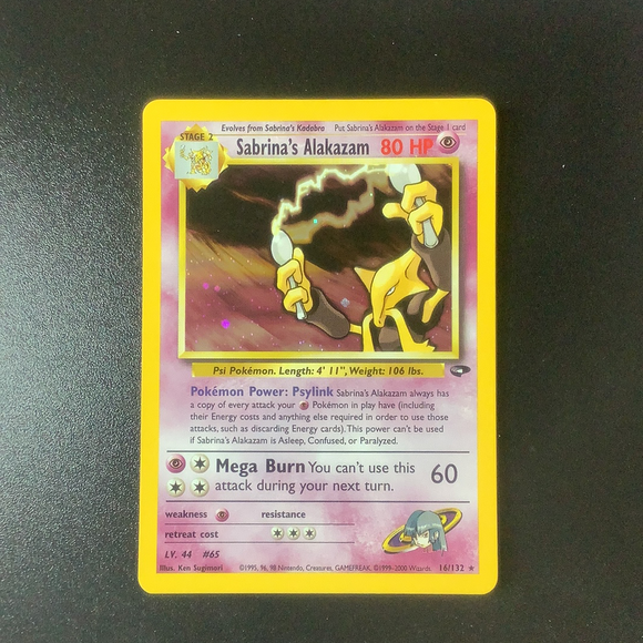 *Pokemon Gym Challenge - Sabrina's Alakazam - 016/132-011000 - New Holo Rare card