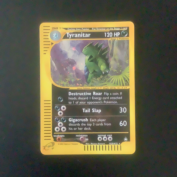 *Pokemon Aquapolis - Tyranitar - H28/H32 - Used Holo Rare card
