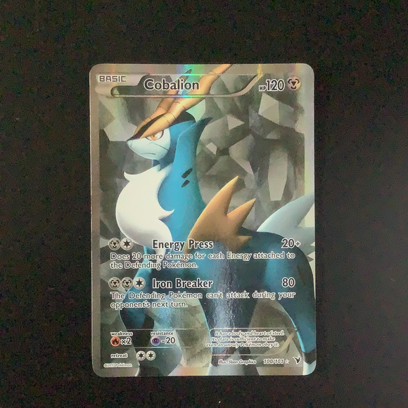 Pokemon Noble Victories - Cobalion - 100/101 - As New  Holo Rare card