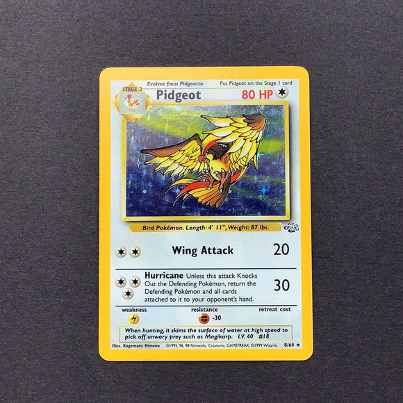 Pokemon Jungle - Pidgeot - 008/64*U - Used Holo Rare card